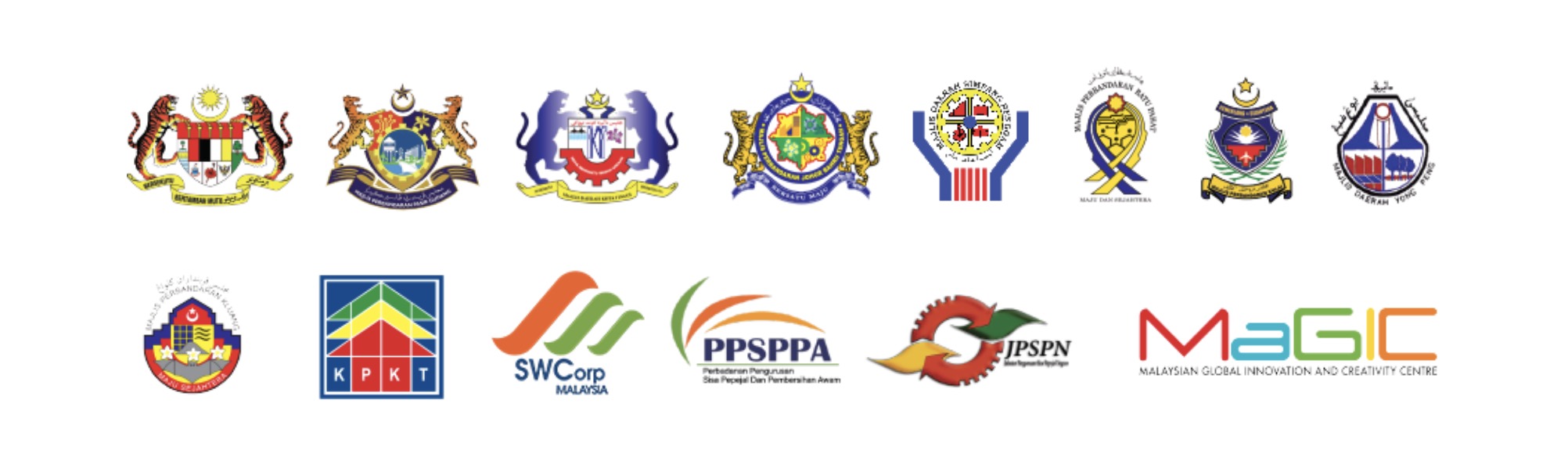 Malaysian government bodies authorizing Yellow Bin, JPSPN, KPKT, MaGIC, PPSPPA, JPBD, MPJBT